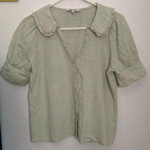 UEC Madewell Linen-Blend Peter Pan Collar Shirt size 0 - Free Ship